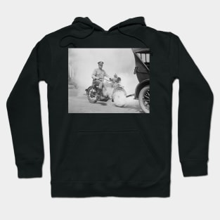 Motorcycle Policeman on Duty, 1923. Vintage Photo Hoodie